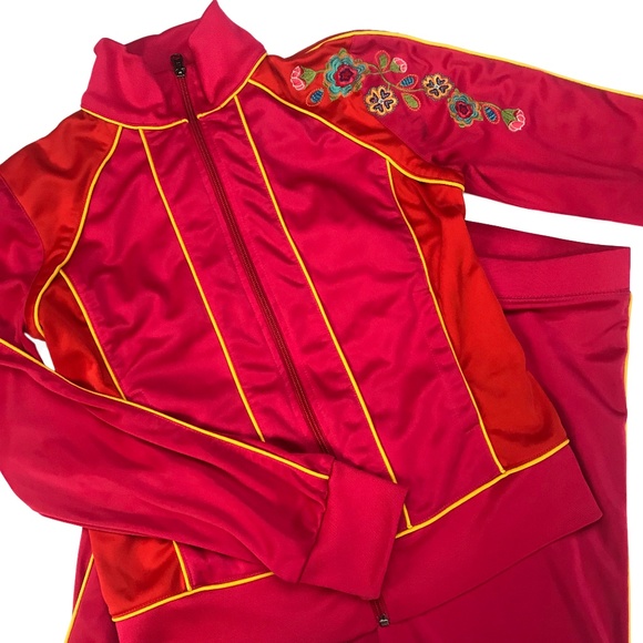 Johnny Was Pants - Johnny Was Red Embroidered Tracksuit
